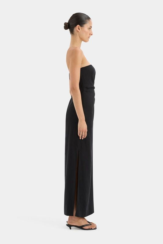 SIR the Label Dorian Strapless Midi Dress - Black Homeroom Design SIR the Label Dorian Strapless Midi Dress - Black Homeroom Design
